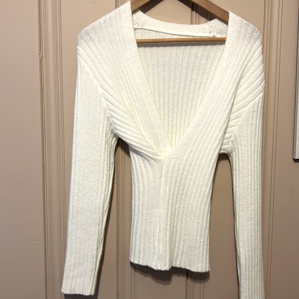 Venus white wrap sweater